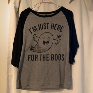 “Here for the boos” Halloween 3/4 sleeve shirt